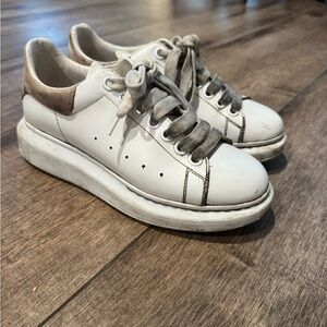 White and Gray Platform Sneakers